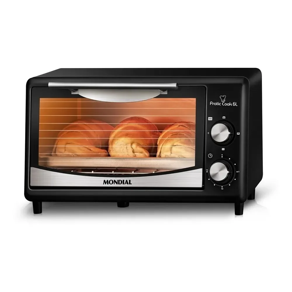 Forno Elétrico Mondial Pratic Cook 6l Fr-09 Cor Preto 220v Preto/inox