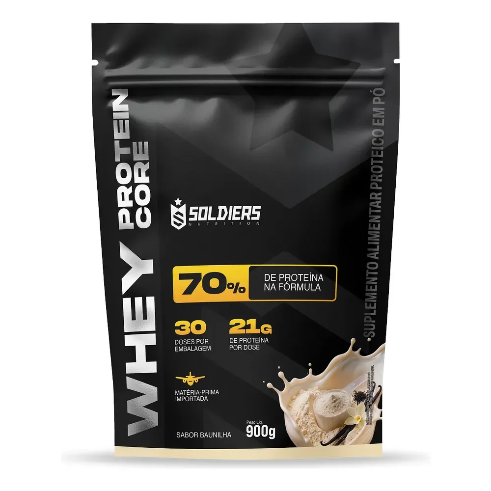 Whey Core Protein Suplemento E Proteínas Em Pó  - Soldiers Baunilha