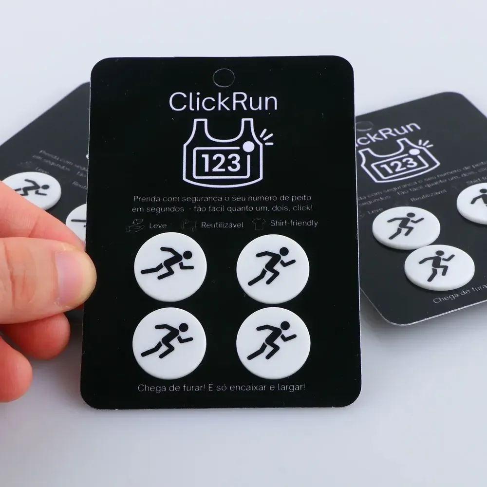 Botão Porta Número Para Corrida - Clickrun Branco Único