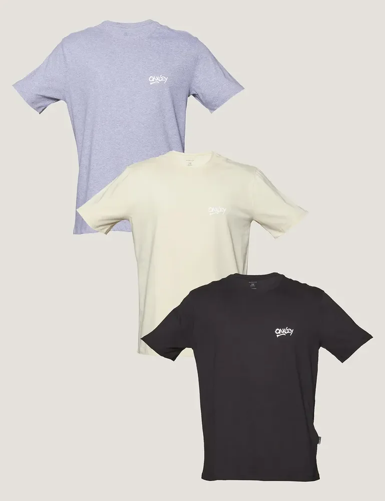 Kit 3 Camisetas Masculina Logo Grafitti Oakley. Misselaneous Logomarca G Liso
