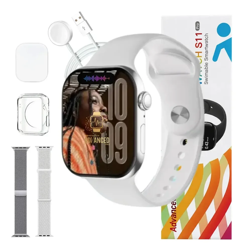 Smartwatch Microwear S11 Pro Amoled 47mm Gps Nfc Whatsapp Prata SMARTWATCH ADVANCED PRO