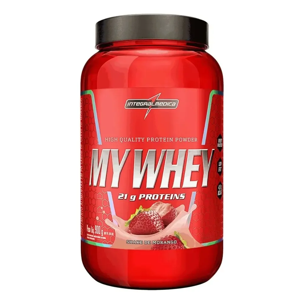 My Whey Shake De Morango Pote 900g Integralmédica Morango Batido De Morango