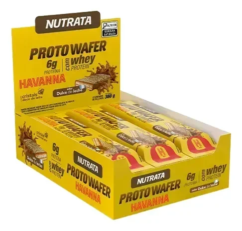 Proto Wafer Havanna Protein Bar - 12 Unidades 30g - Nutrata Doce De Leite