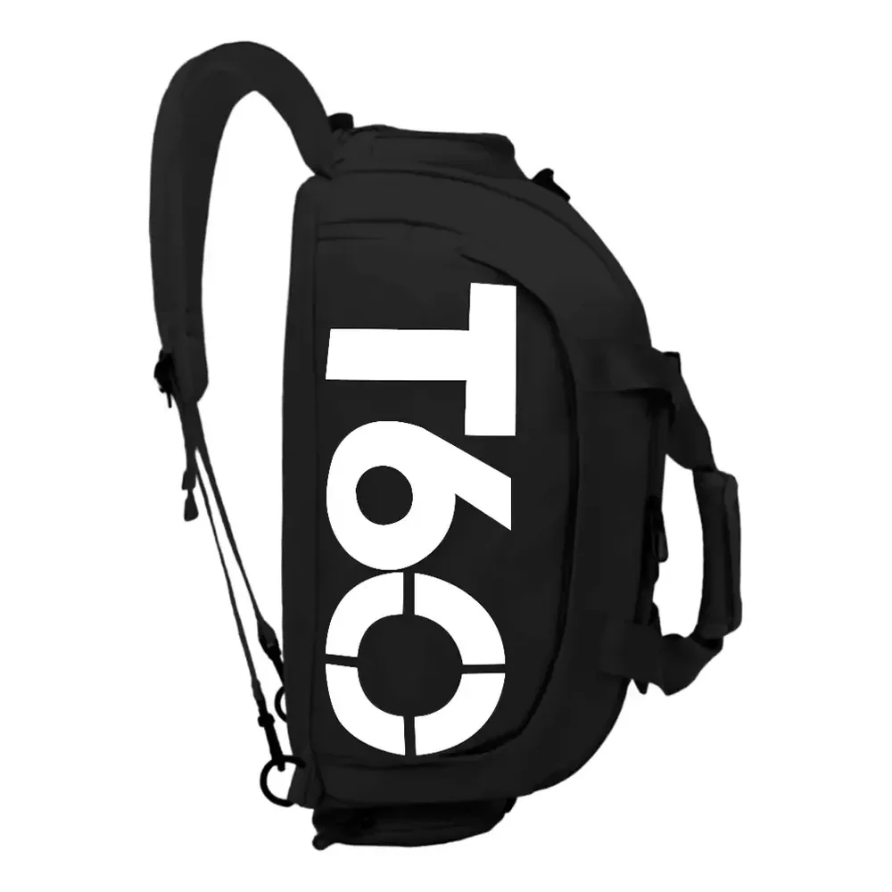 Mochila T60 Multiuso Impermeável Esportiva C Compartimentos Preto Lisa
