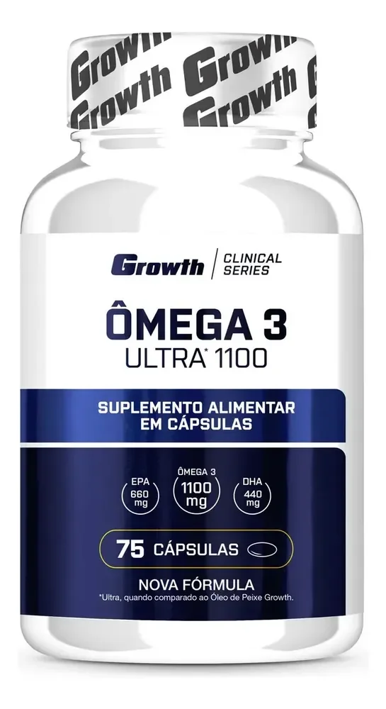 Ômega 3 Ultra 1100 Óleo De Peixe 75 Softgel Growth Sem Sabor