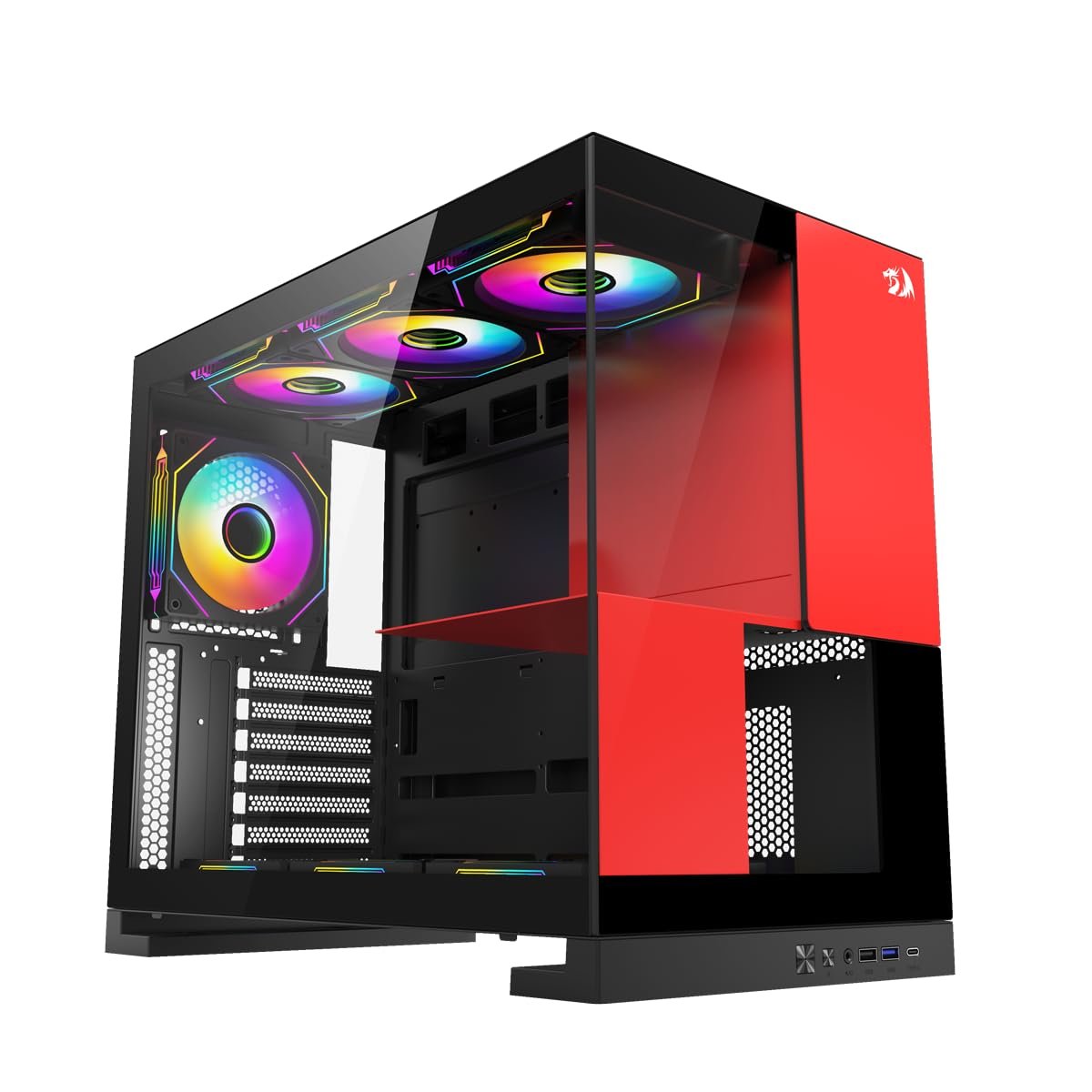 Gabinete Gamer Redragon Eternal Preto e Vermelho Sem Fans CA-612BR