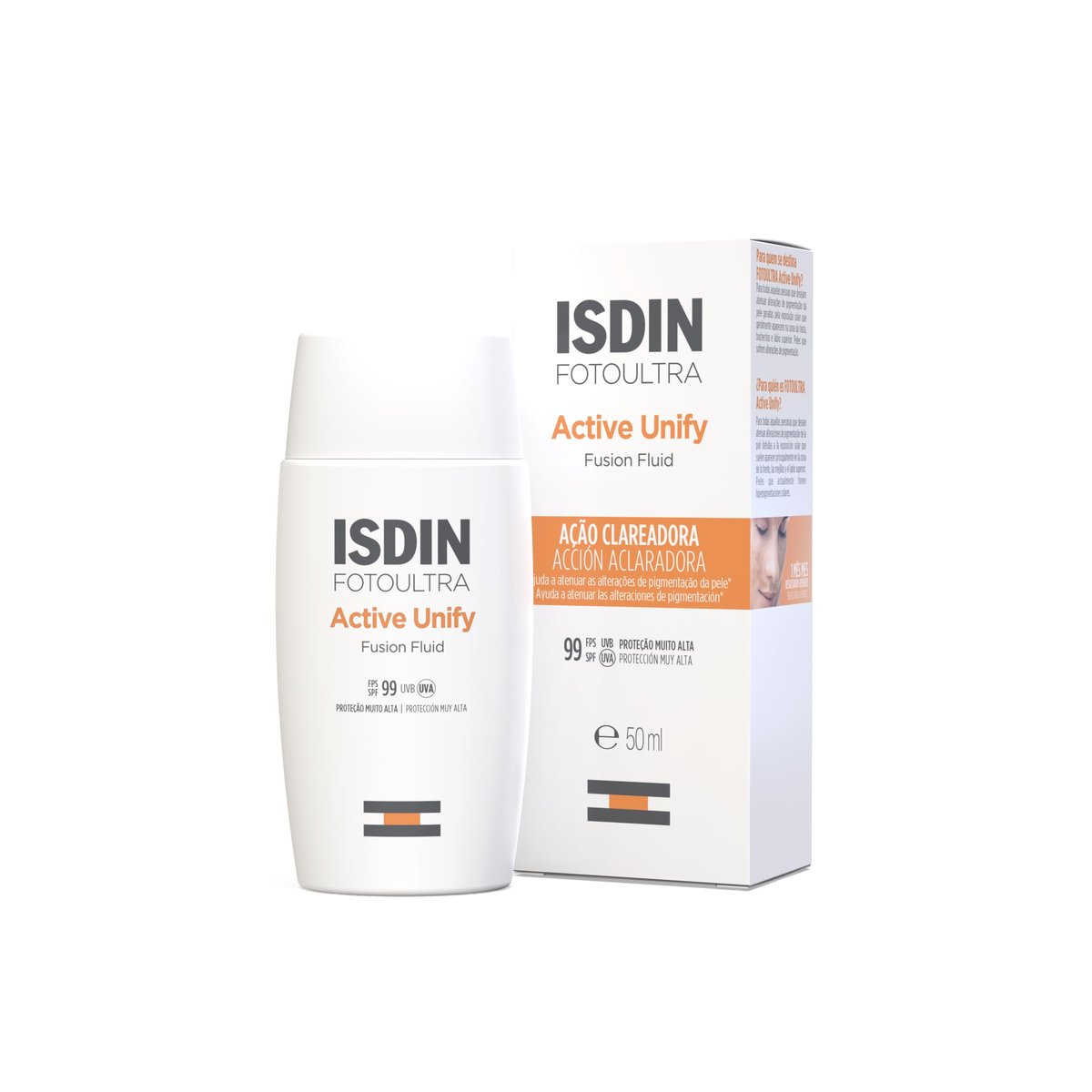 ISDIN Clareador Facial Foto Ultra Active Unify Sem Cor FPS 99-50ml