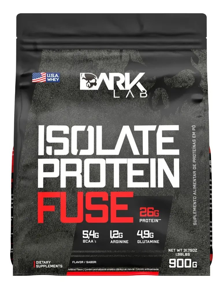 Whey Isolate Protein Fuse Refil 900g Dark Lab - Mp Importad Sabor Brownie