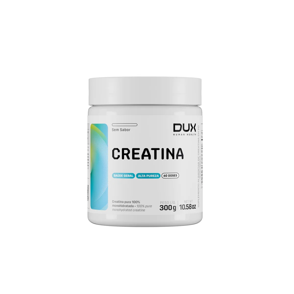 Creatina Monohidratada Sem Sabor - Pote 300g - Suplementação Treino Academia, Ganho Muscular Hipertrofia, Força Energia Resistência, Suplementos Naturais - DUX HUMAN HEALTH