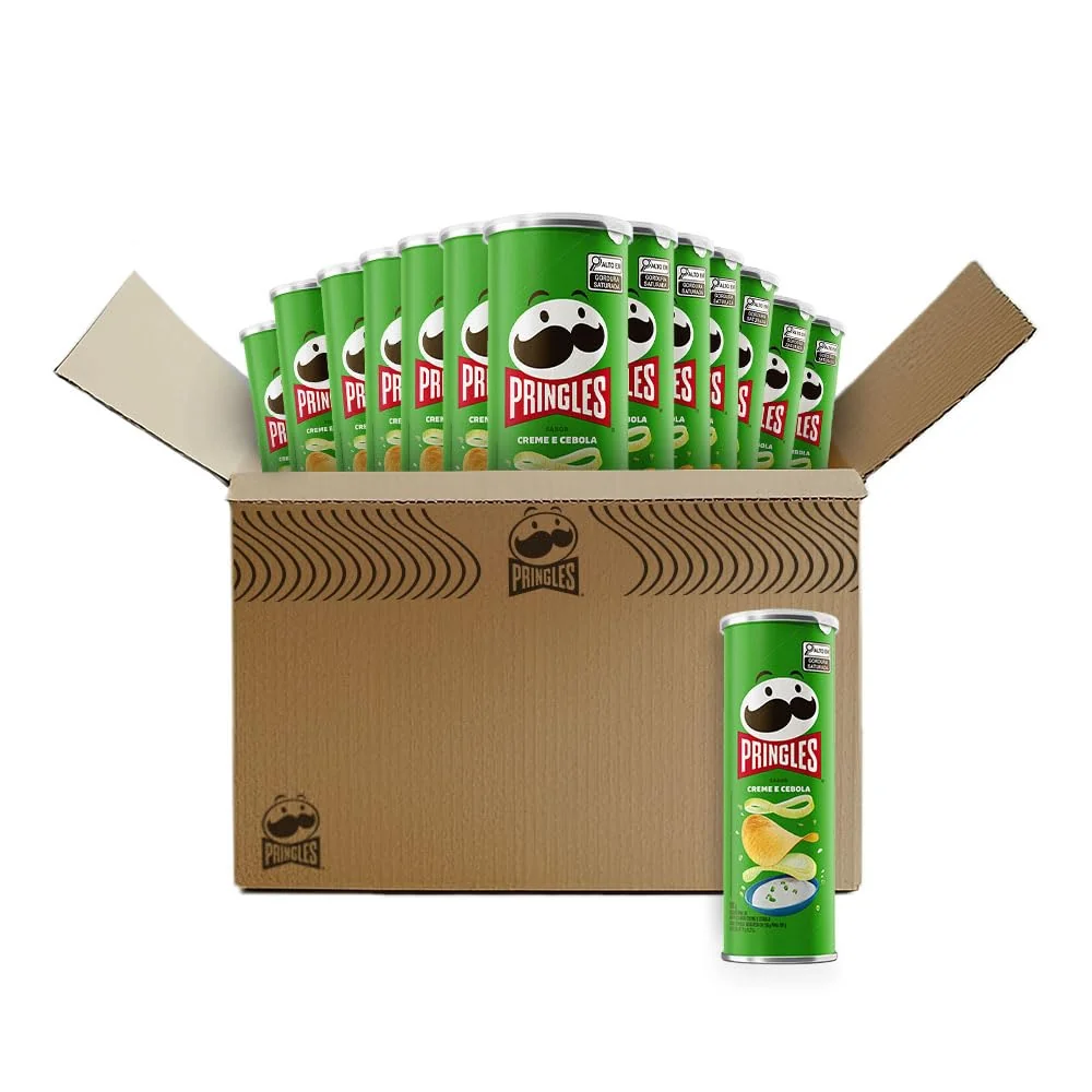 Pack Salgadinho Batata Frita Pringles Creme e Cebola 109g com 18 unidades