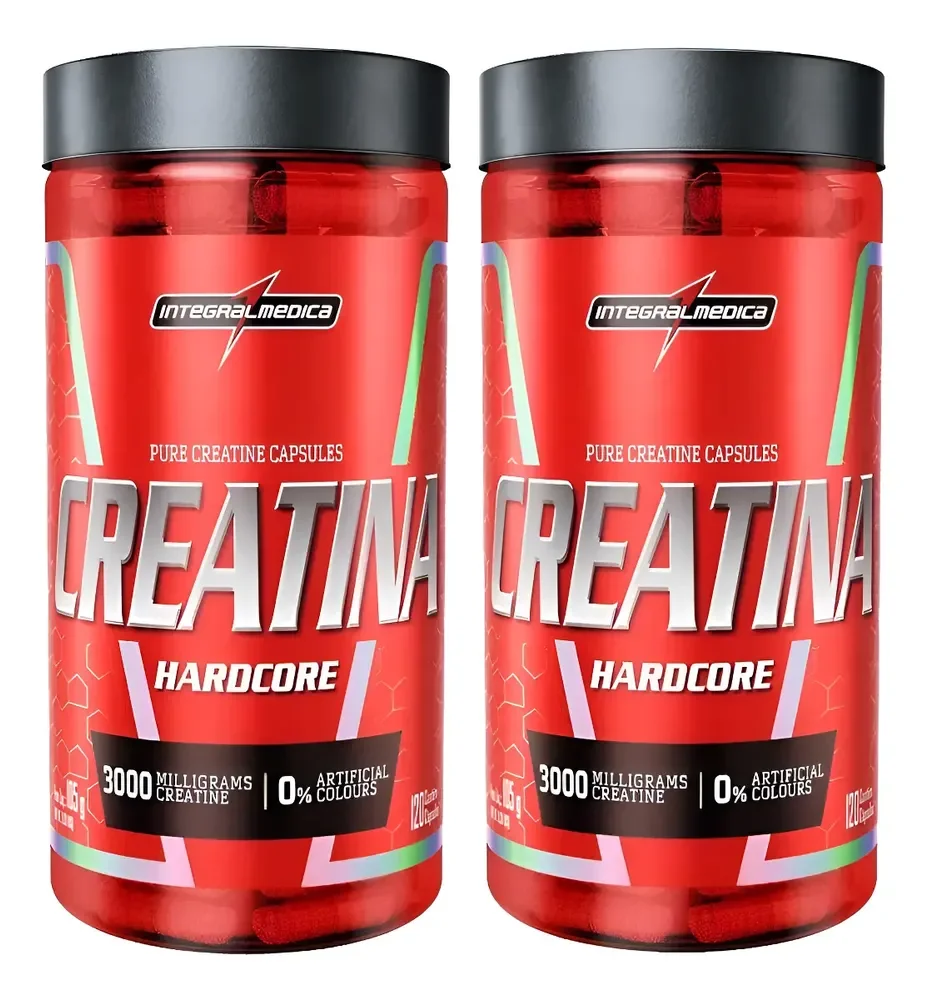 Kit 2 Creatina Hardcore 120 Capsulas Integral Medica Kit 2 Creatina Hardcor 120 Capsulas
