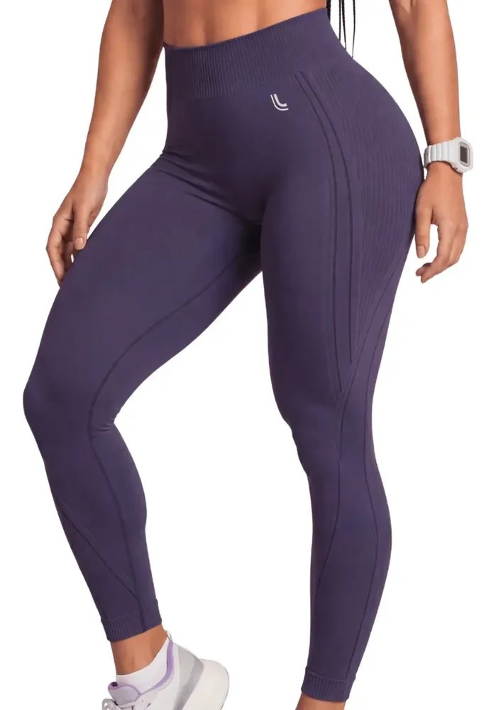 Legging Lupo Original Poliamida Texturizada Ar Sem Costura Purple Legging Academia Fitness G