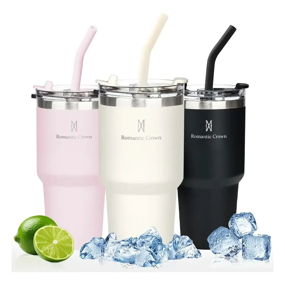 Copo Térmica 600ml Inox Anti-vazamento Para Café/chá/bebidas Branco Lisa