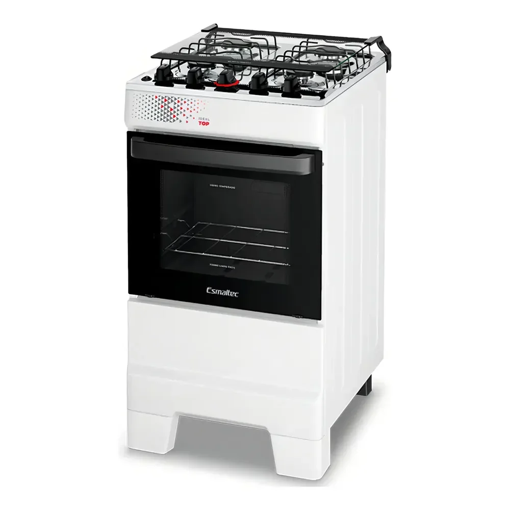 Fogão 4 Bocas Esmaltec Ideal Top Branco Inox T4iab 127/220v
