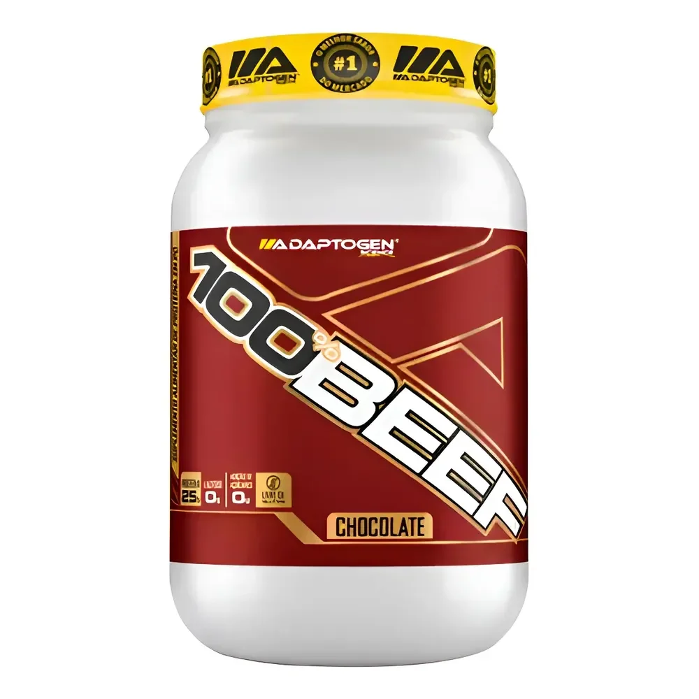 100% Beef Protein 900g Sem Lactose Adaptogen Sabor Morango Morango
