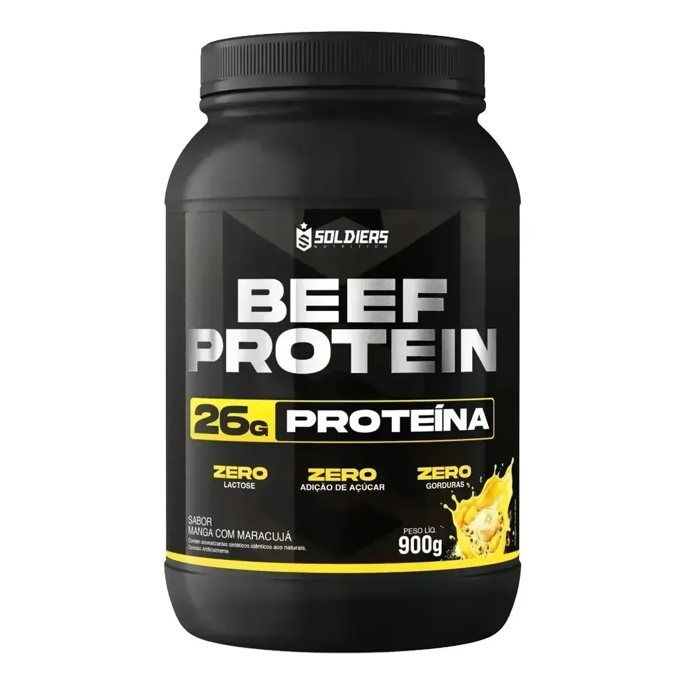 Proteína Beef Protein Zero Lactose Suplemento Alimentar Em Pó Manga Com Maracujá 900g - Soldiers Nutrition