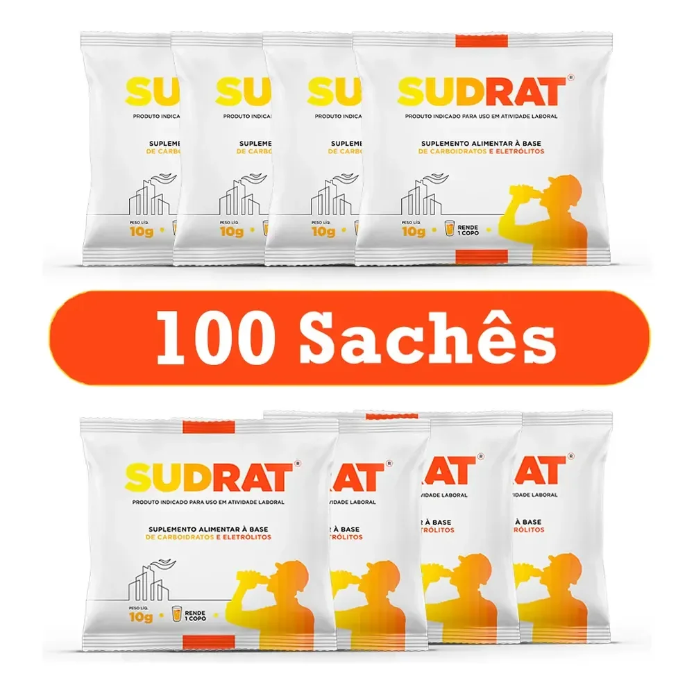 Sudrat Repositor Isotônico Pó Tangerina 100 Sachês 10g Carboidratos