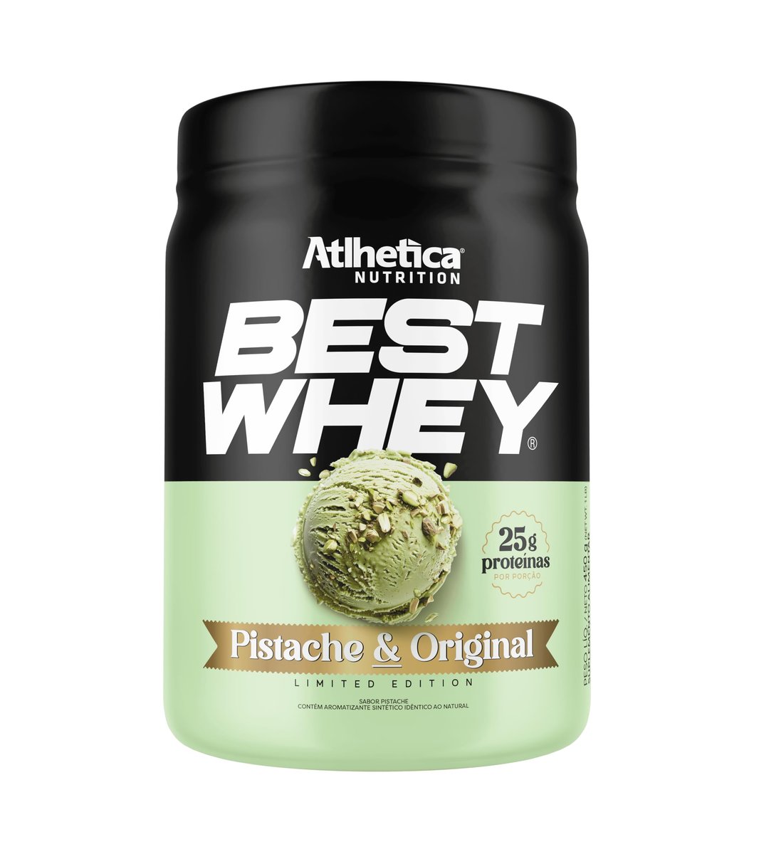 Atlhetica Nutrition Best Whey, Sabor Pistache, 450g, Suplemento Proteico em Pó, 25g de Proteína por Porção, Edição Limitada