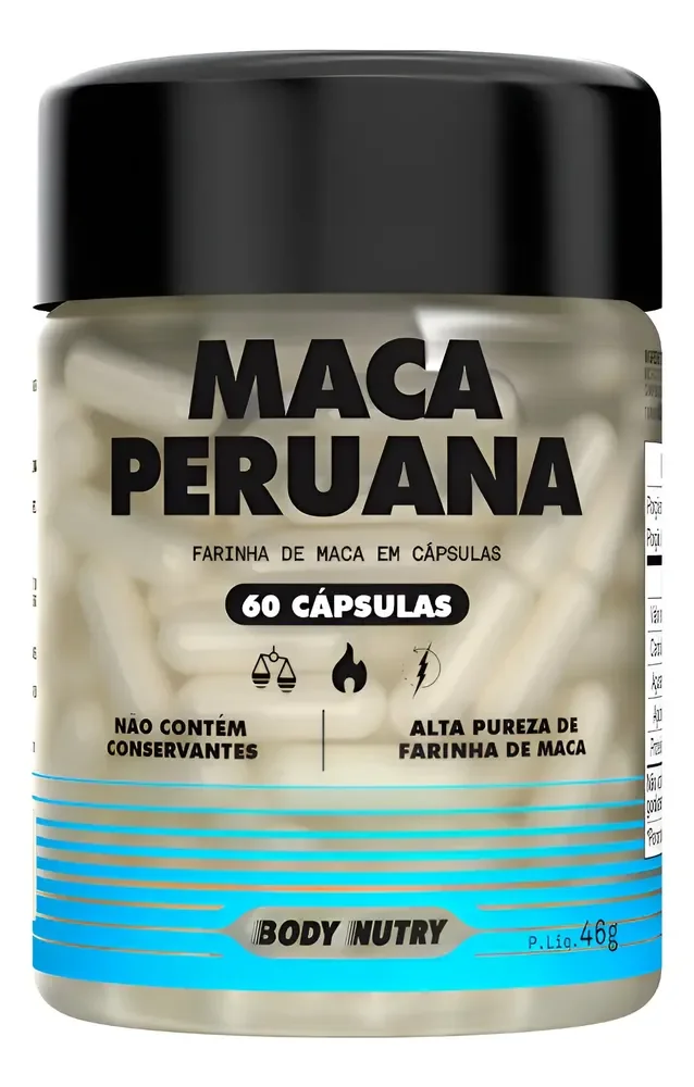 Maca 2500mg Original 100% Pura 60 Cápsulas Sem Sabor