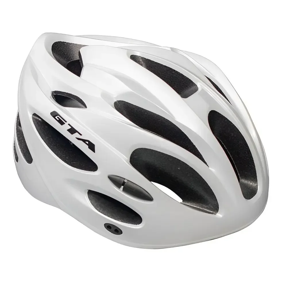Capacete De Ciclismo Gta Start Branco Com Led E Viseira Removível 58-62