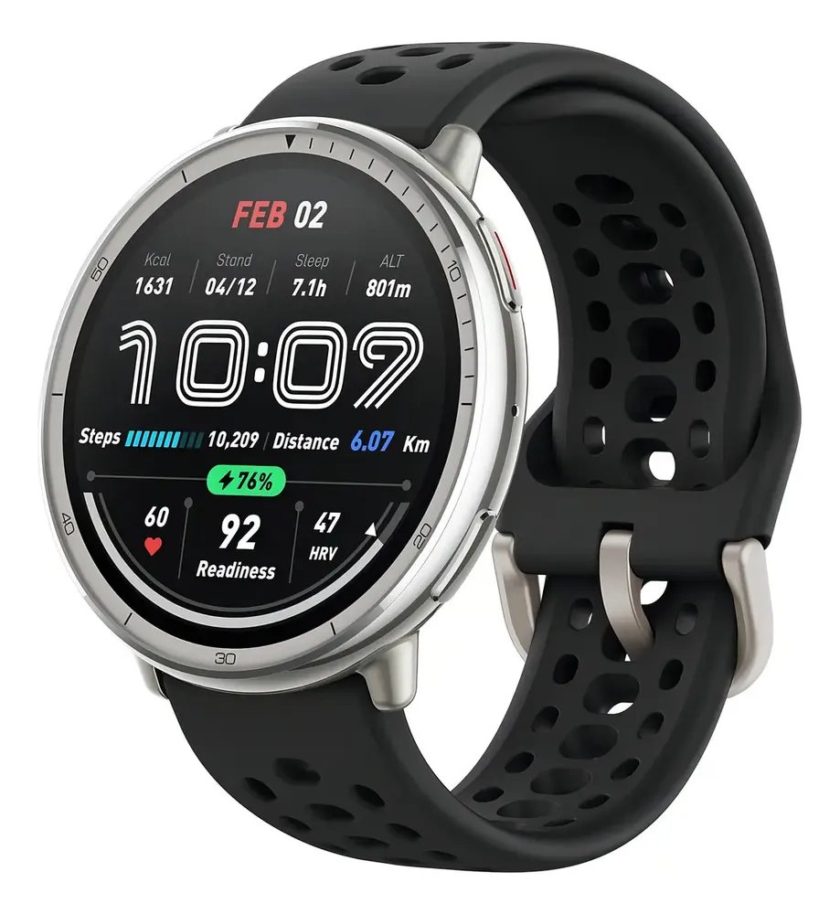Smartwatch Amazfit Active 2 Round 44 mm Preto com GPS e Alexa