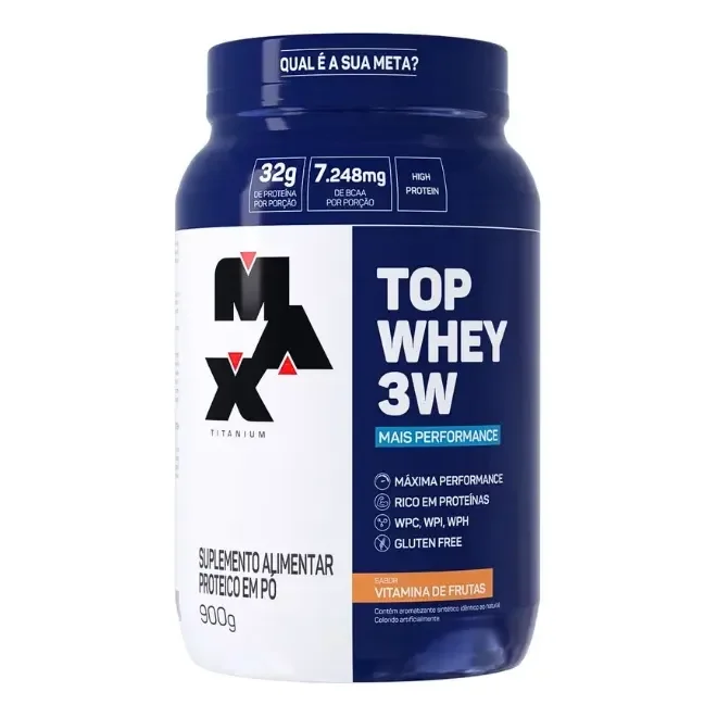 Suplemento En Pó Max Titanium Professional Proteínas De Top Whey 3w Sabor Vitamina De Frutas X 900g