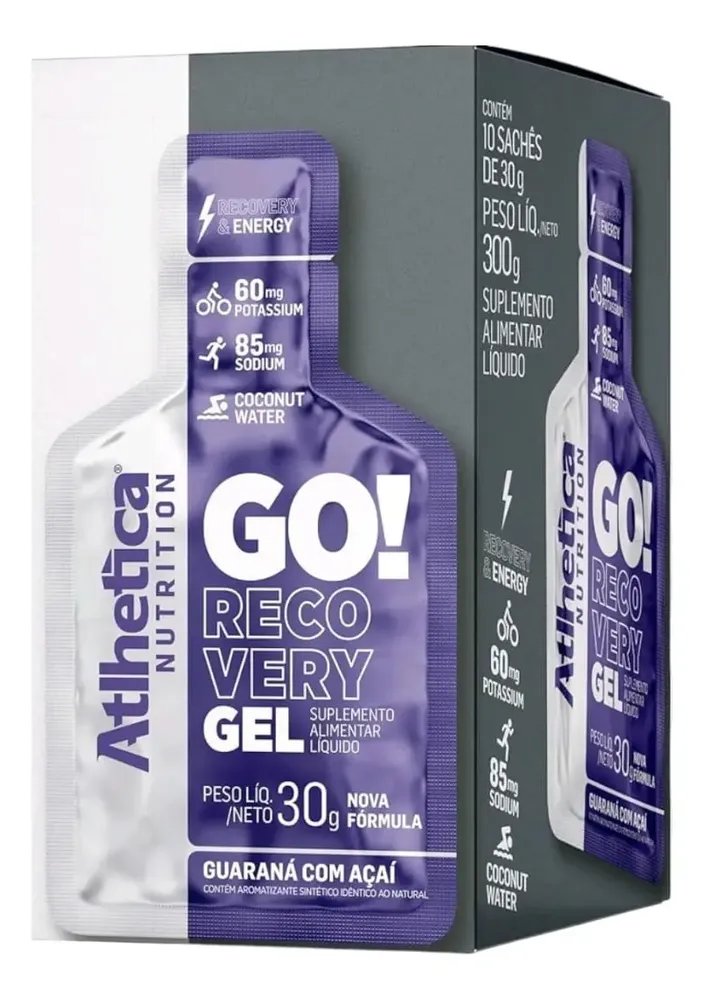 Go! Recovery Gel (display Com 10 Saches De 30g) Guarana Com Acai Sem Sabor