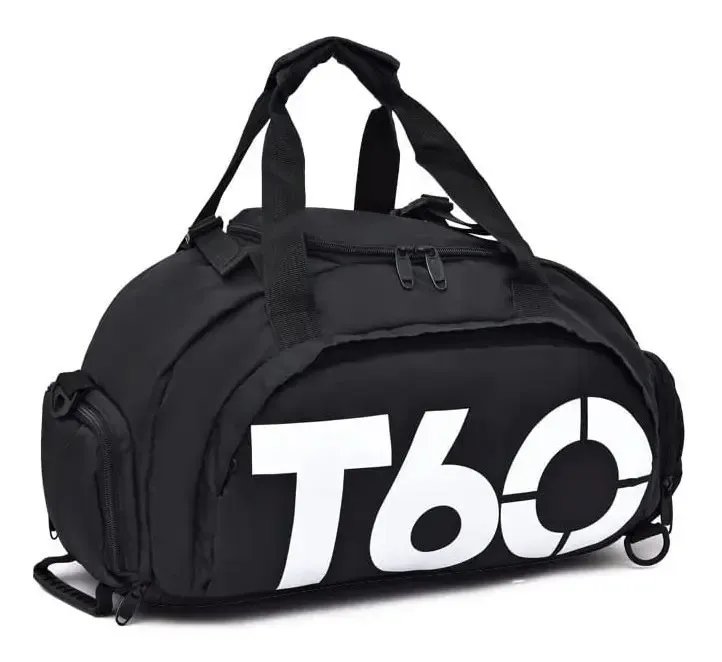Mochila Esportiva T60 Com Bolso para Tênis de Praia e Academia