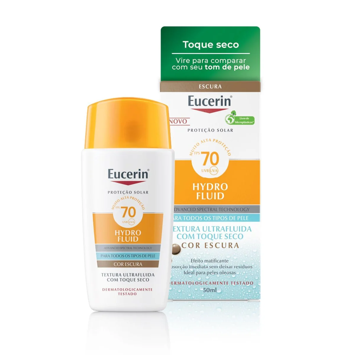 Eucerin Sun Protetor Solar Hydro Fluid Facial Cor Escura FPS70 50ml