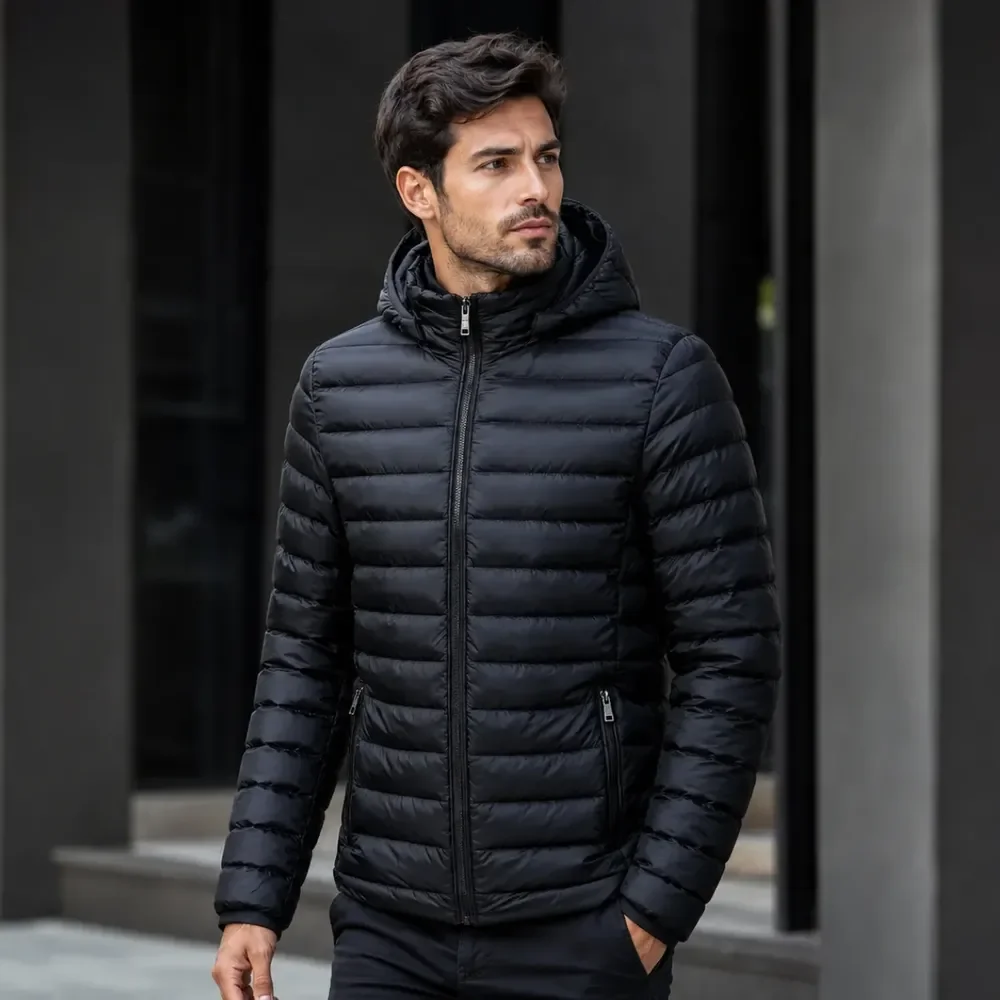 Jaqueta Masculina Puffer Corta Vento Bobojaco Blusa De Frio Preto P