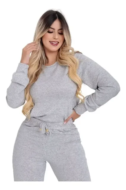Conjunto Feminino  De Frio 2 Peças Moderno Confortável