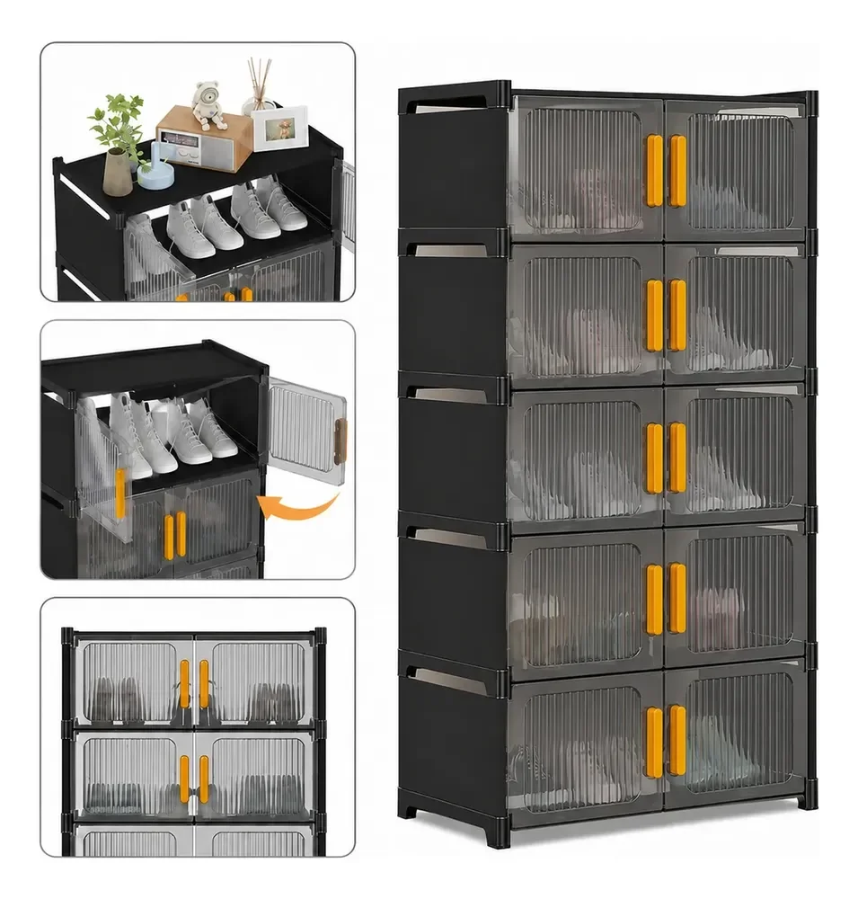 Sapateira Modular 5 Andares 10 Portas Organizadora Transparente