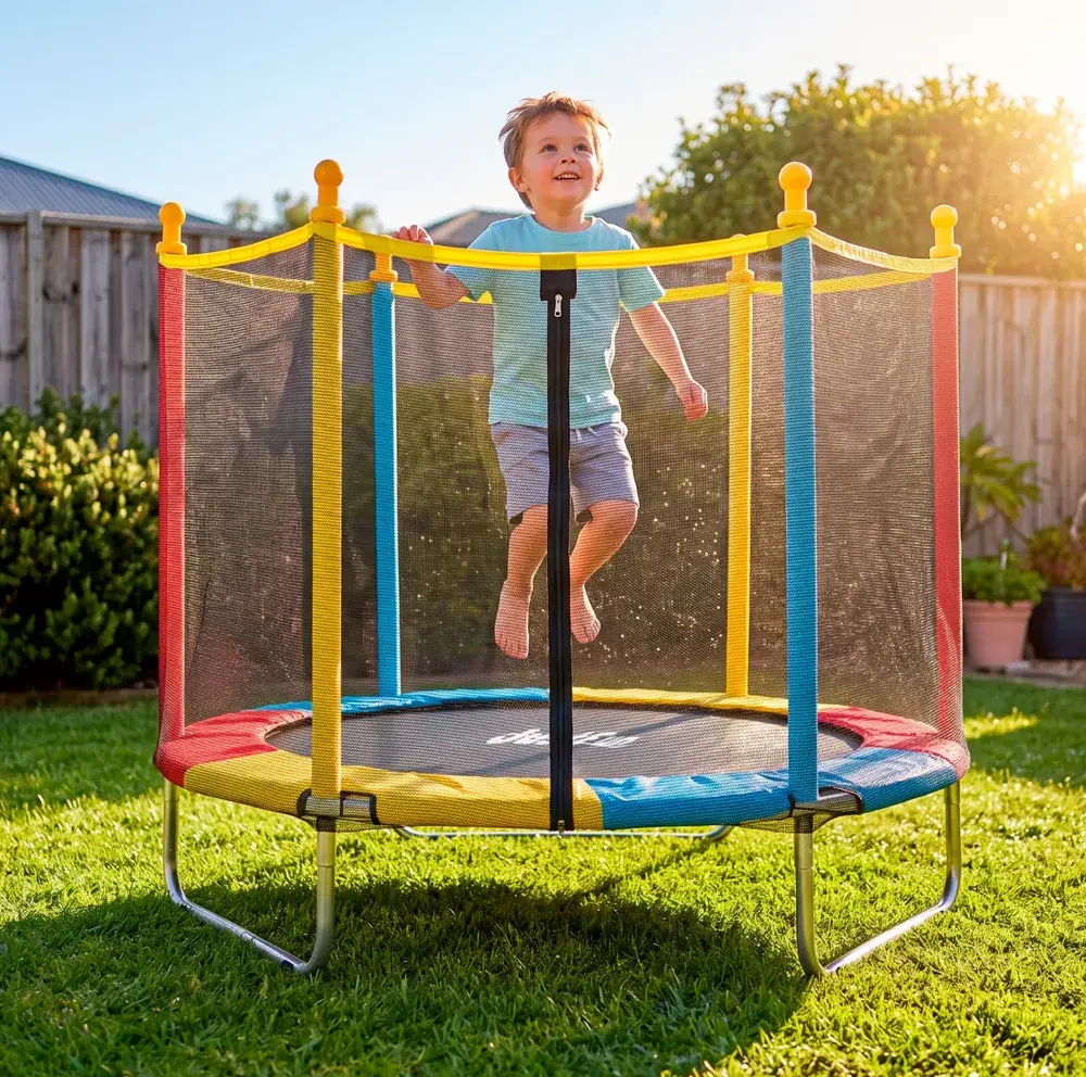 Cama Elástica Infantil Pula Pula Trampolim 1,40m + Rede Preto Colorido