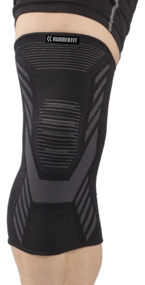 Joelheira De Compressão Elástica Cross Corrida Fit Premium Cor Preto Tamanho GG
