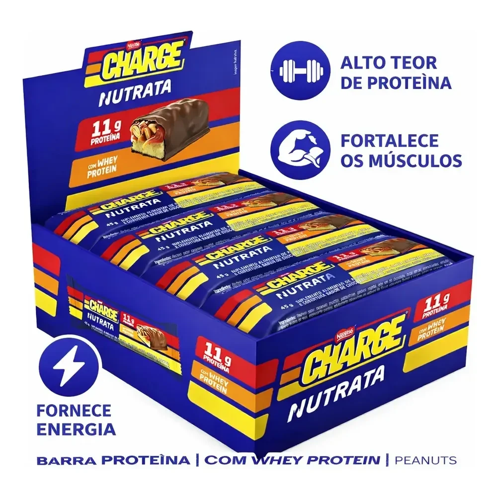 Barra Proteina Charge Nestle Com Whey Protein Kit 12un 45g Nutrata