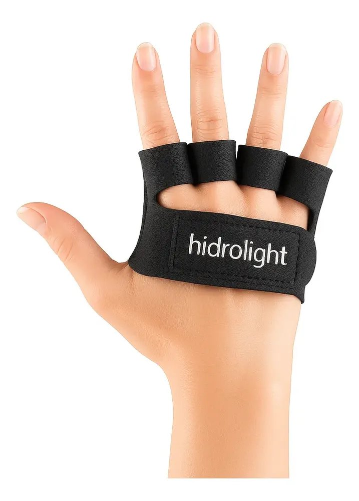 Luva de Neoprene Mini Palma Hidrolight para Musculação e Academia Preta Tamanho P