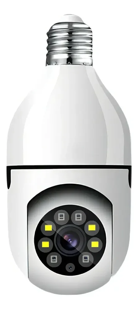 Câmera de Segurança Lâmpada Techfun Wi-Fi PTZ 1080p com Visão Noturna e Áudio Duplo