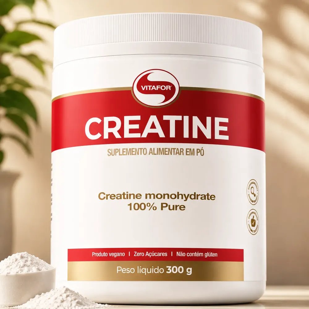 Creatina Monohidratada Creatine Vitafor 300g Sem Sabor Sem Sabor