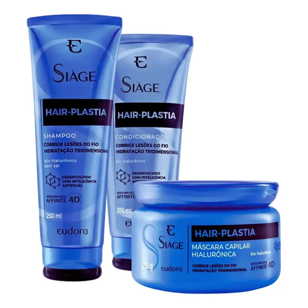 Kit Shampoo Condicionador Máscara Hair Plastia Siàge Eudora