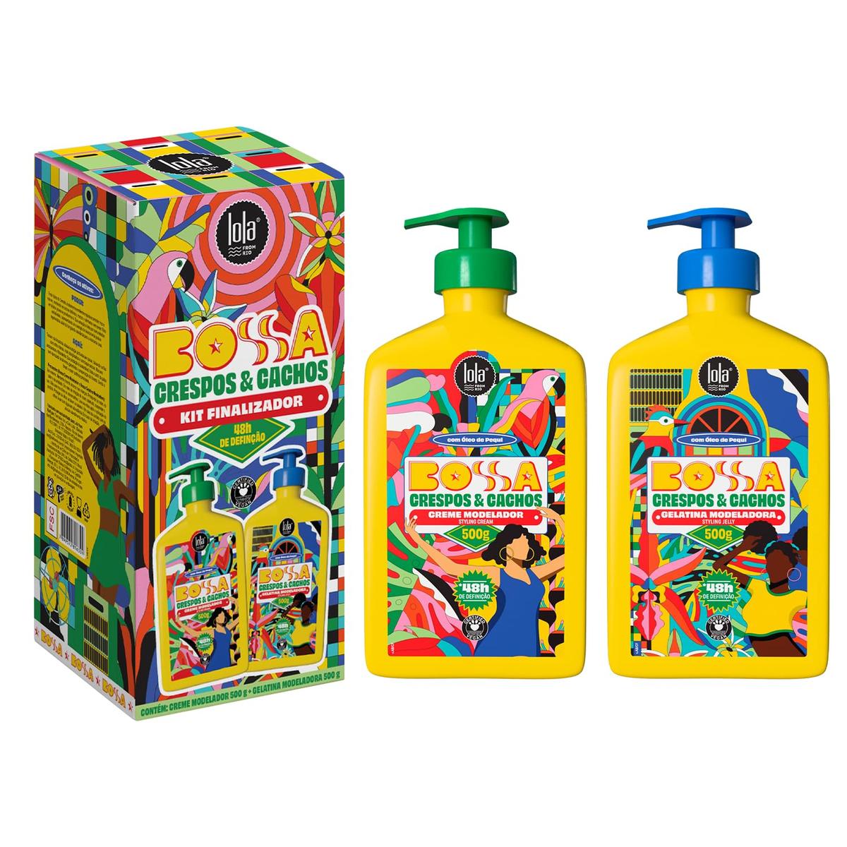Kit Bossa Cabelos Crespos e Cacheados (Modelador Creme + Gelatina Modeladora) - Lola From Rio