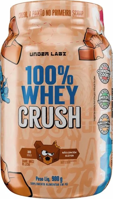 100% Whey Crush Under Labz Concentrado Coenzima Q10 Bcaa's