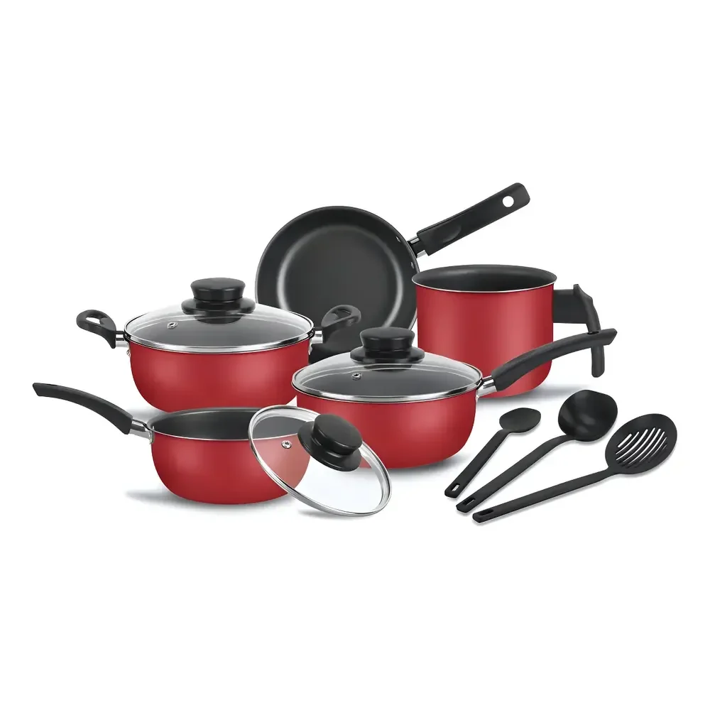 Conjunto Panelas Dona Chefa Teflon Elegan 8 Peças Vermelho