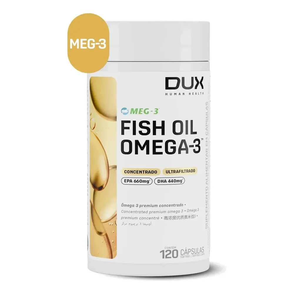 Dux Human Health Fish Oil Ômega-3 Epa Dha 120 Cápsulas Sem Sabor