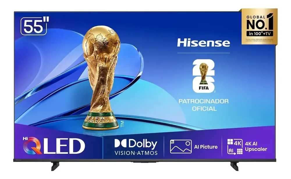 Smart TV Hisense HI-QLED 4K 55" Polegadas com Dolby Vision, Dolby Gaming, Alexa e Google - 55Q6QV