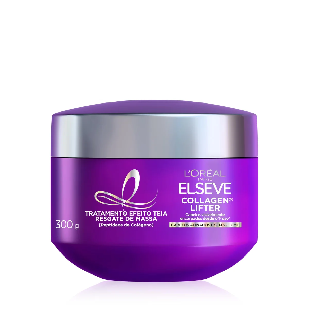 Elseve Collagen Lifter Máscara de Tratamento Condicionante Efeito Teia Para Resgate de Massa com Peptídeos de Colágeno Reconstrói a Fibra e Dá Volume por 72h 300g