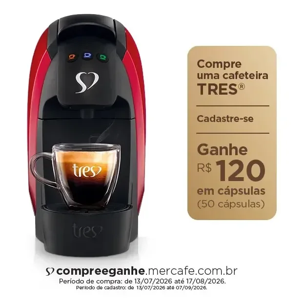 Cafeteira Espresso Luna Vermelha - Tres 3 Corações Vermelho 127v