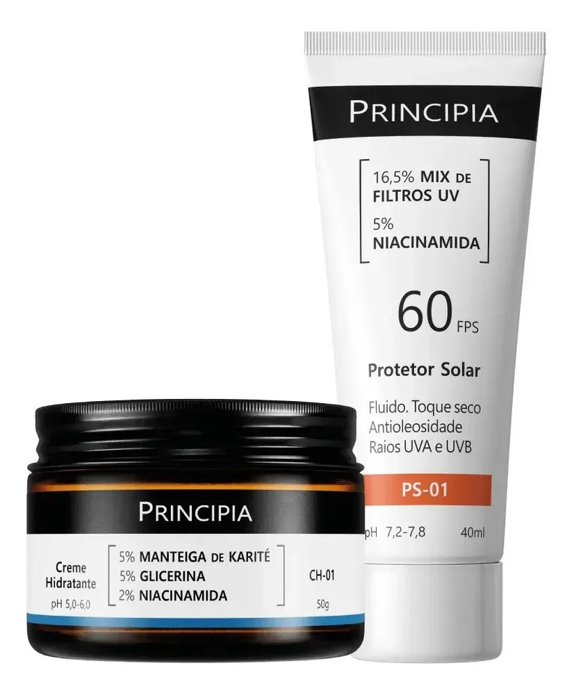 Principia Kit Hidratação E Proteção Facial Ch-o1 + Ps-01 Todo Tipo De Pele Dia/noite