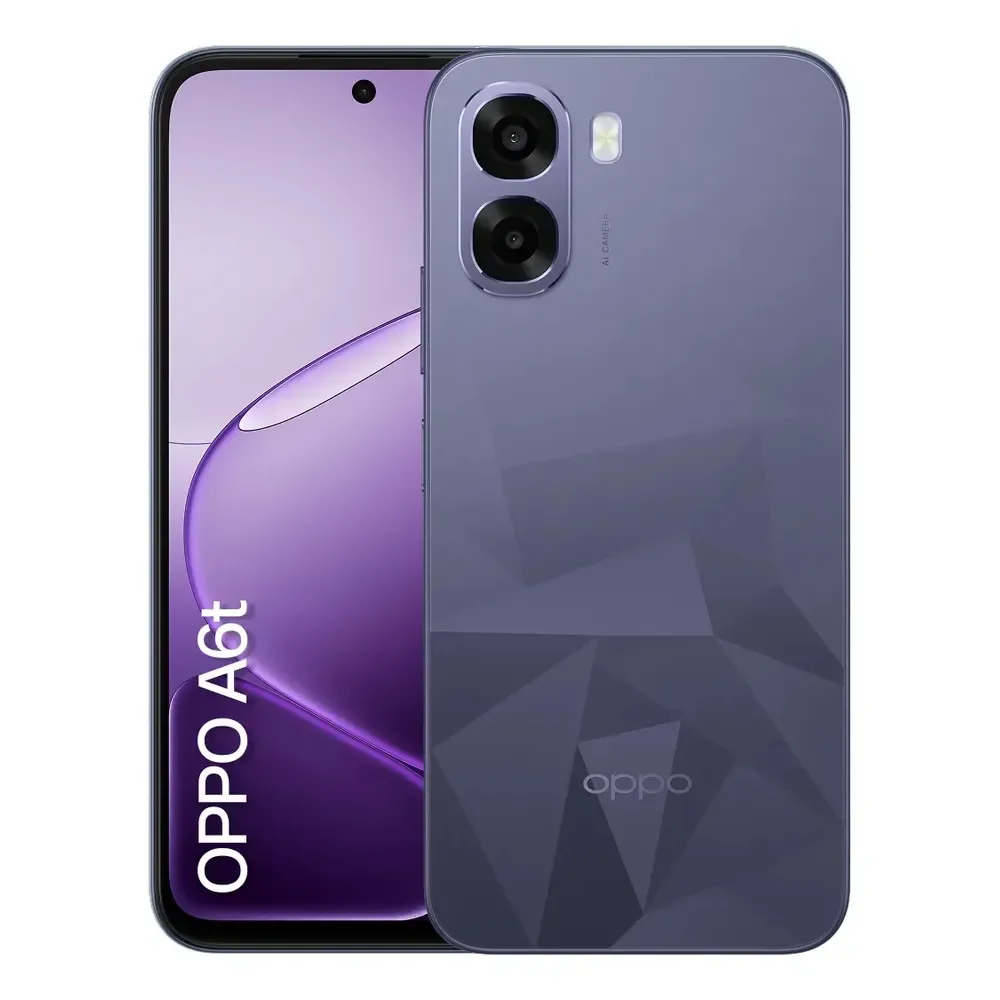 Smartphone Oppo A6t 128gb, 12gb Ram (4gb + 8gb Virtual Ram), Bateria Gigante De 6500mah, Processador Snapdragon, Tela 120hz, Ai Câmera, Ip64 - Violeta Violeta-escuro