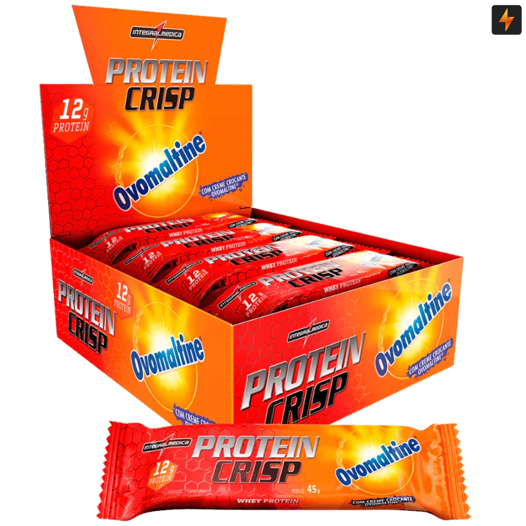 Barra De Proteína Ovomaltine Protein Crisp Bar 45g Display 12 unidades Integralmedica