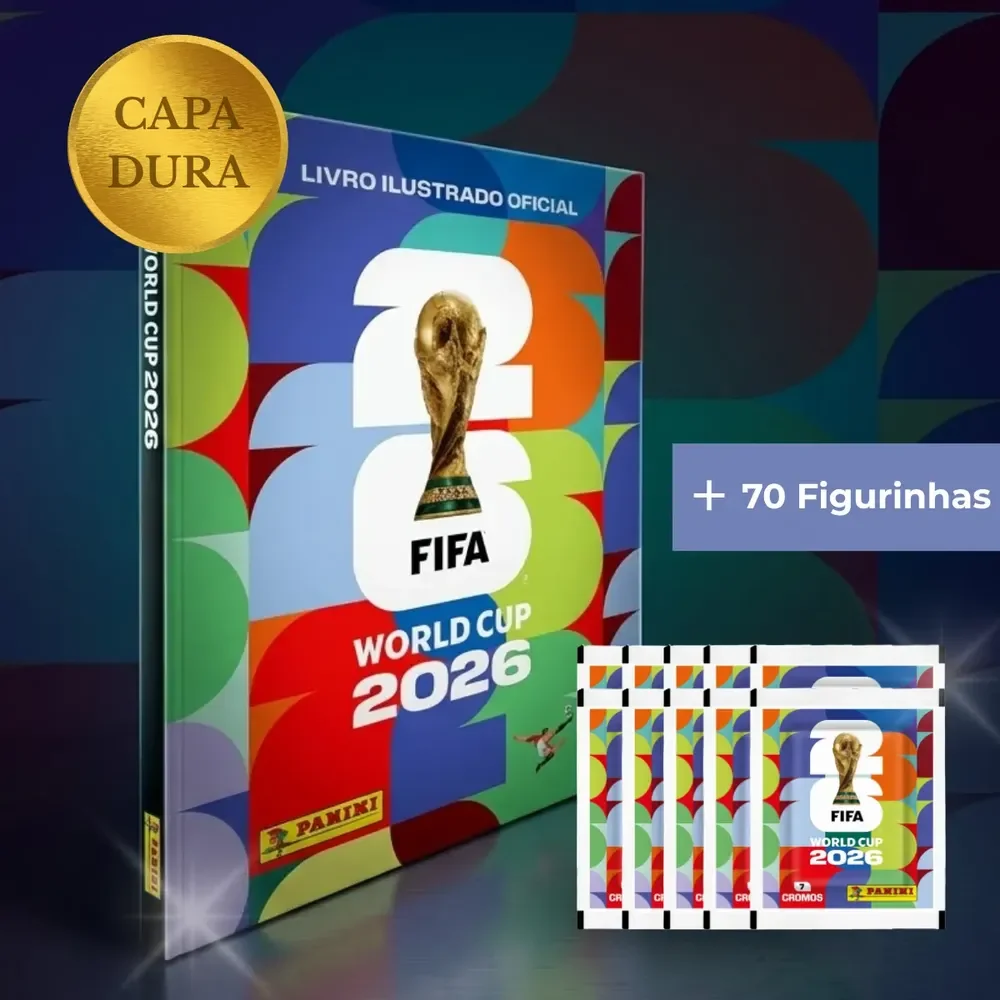 Álbum Copa Do Mundo 2026 Capa Dura Oficial + 70 Figurinhas